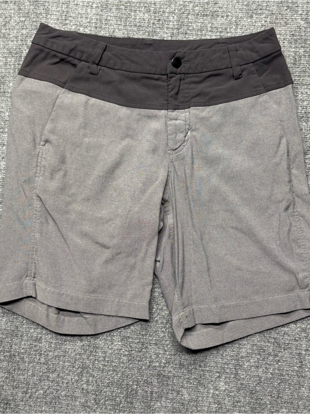 Lululemon Union Shorts Mens 32 Gray Color Block Performance Stretch Chino